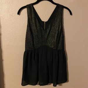 Dressy Lace Bodice Peplum Top